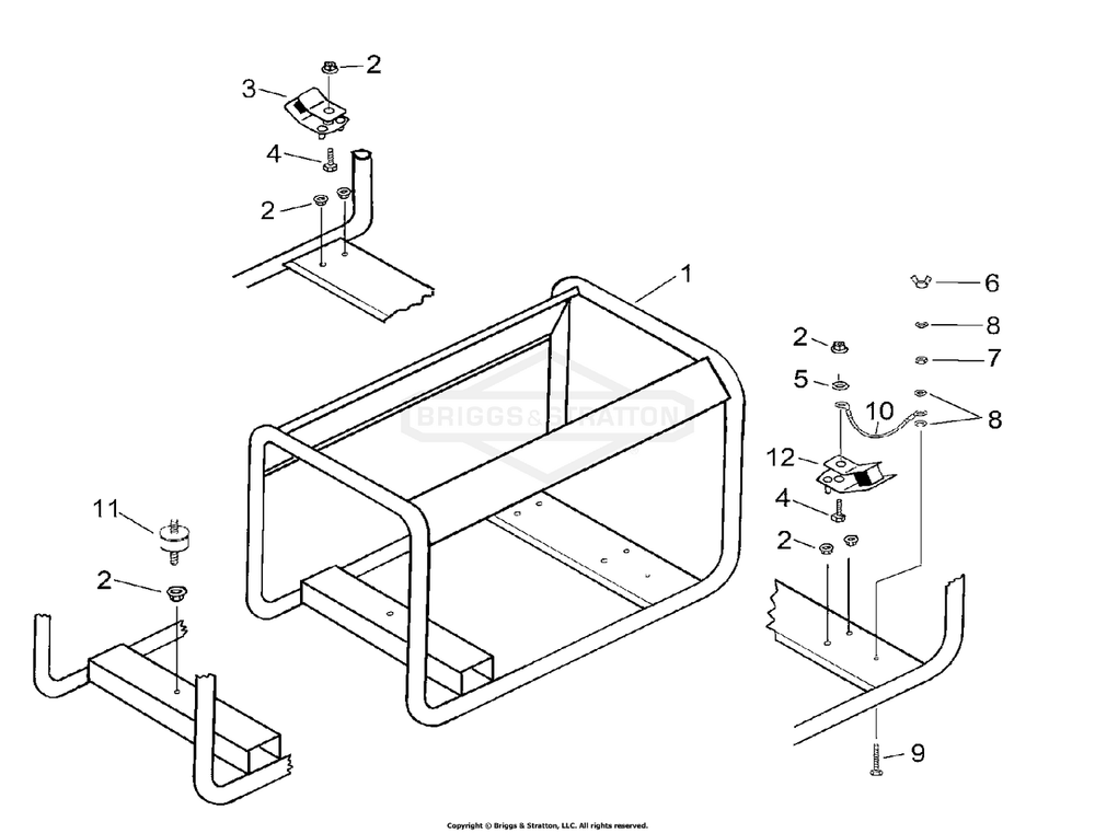 General Assembly Diagram and Parts List for 1594-3  Briggs and Stratton Generator
